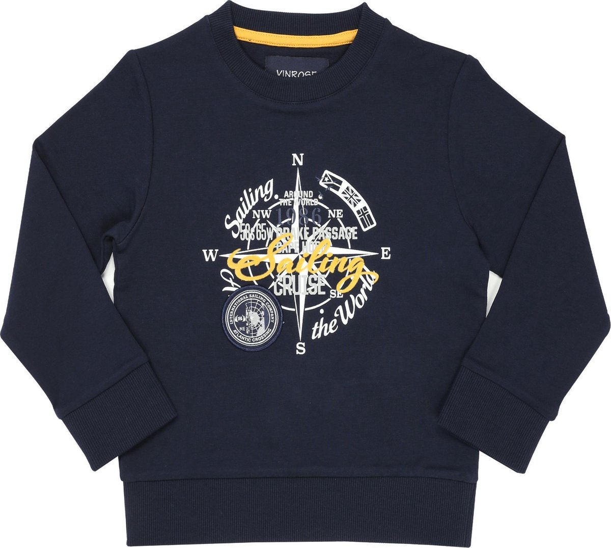 Vinrose Sweater Franco - Trui - Sweater - Blauw - Jongens - Maat: 146/152