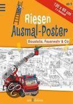 Riesen Ausmal-Poster Baustelle, Feuerwehr & Co,