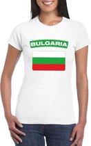 T-shirt met Bulgaarse vlag wit dames XS