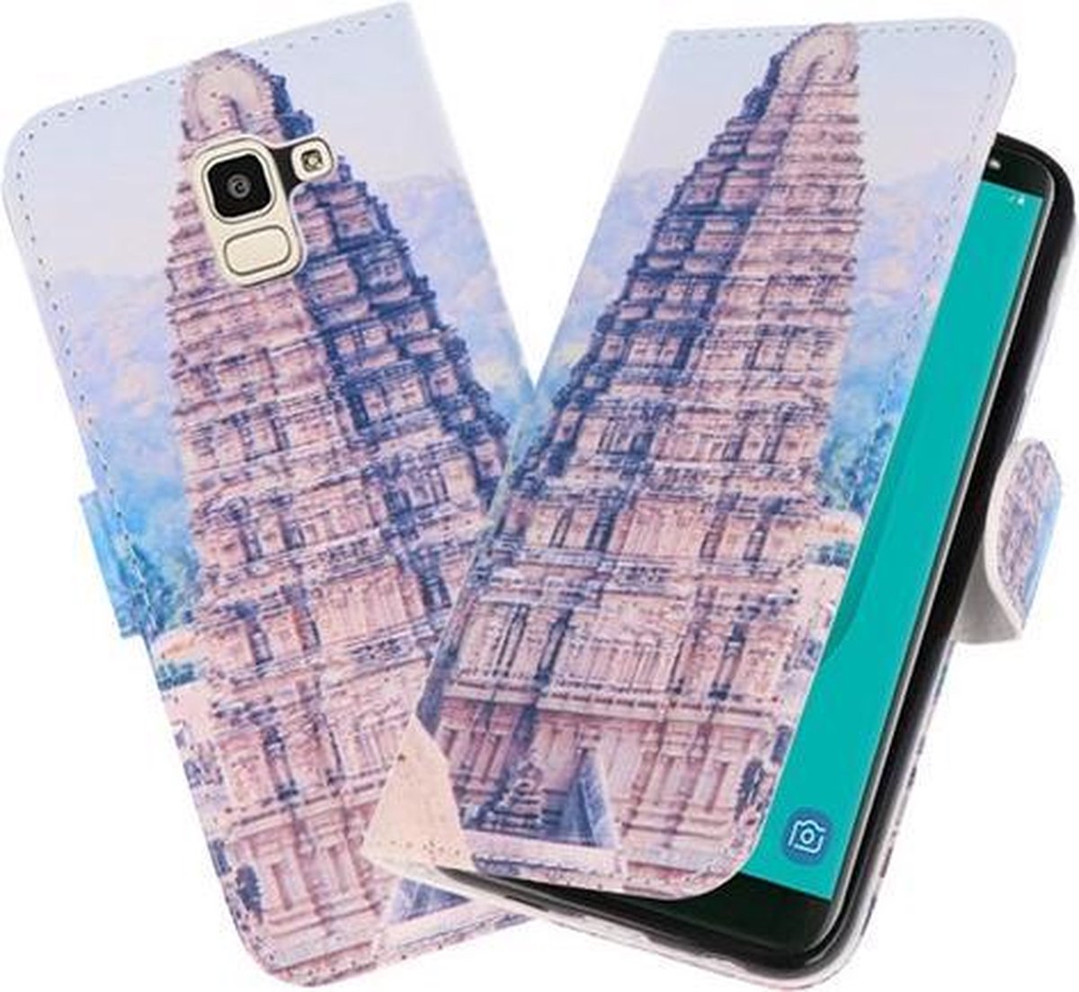 Tempel 1 booktype wallet case Hoesje voor Samsung Galaxy J6 2018