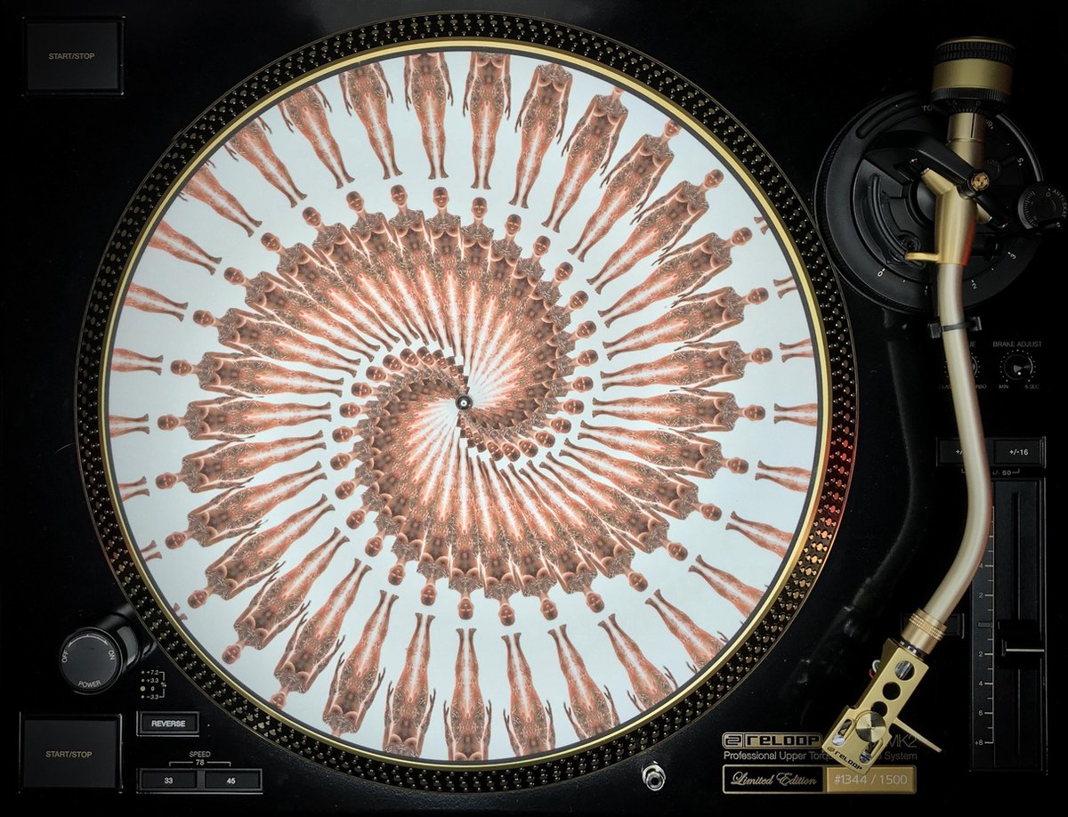 Animated Turntable Slipmat "Tattoo Clone" White