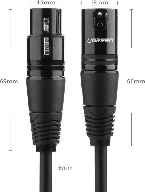 Cable De Micrófono Warm Audio Premier Series XLR Hembra A XLR Macho 20 Pies Negro Dorado Prem Xlr 20