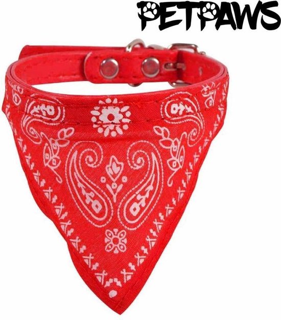 PetPaws - verstelbare halsband met bandana - Rood | bol.com