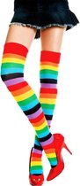 Overknee sokken dames Regenboog - 1 paar - gestreept - maat 36-39 - lange kousen