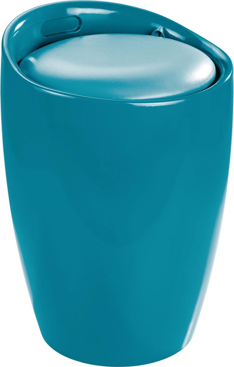 WENKO Hocker Candy Petrol, Badhocker, met uitneembare waszak