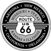 Route 66 Wandbord - Metaal - Ø 30 cm