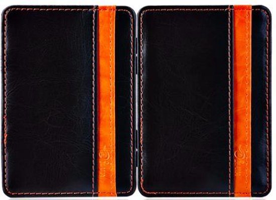 Creditcardhouder, portemonnee Zwart Oranje, Magic Money clip