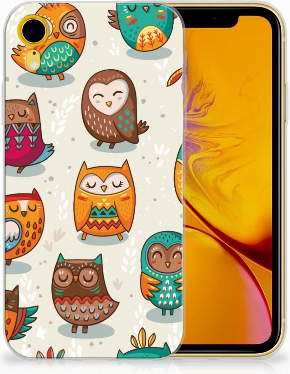Apple iPhone Xr TPU Hoesje Vrolijke Uilen