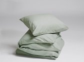 Yumeko dekbedovertrek velvet flanel pale groen 140x220 + 1/60x70  - Biologisch & ecologisch