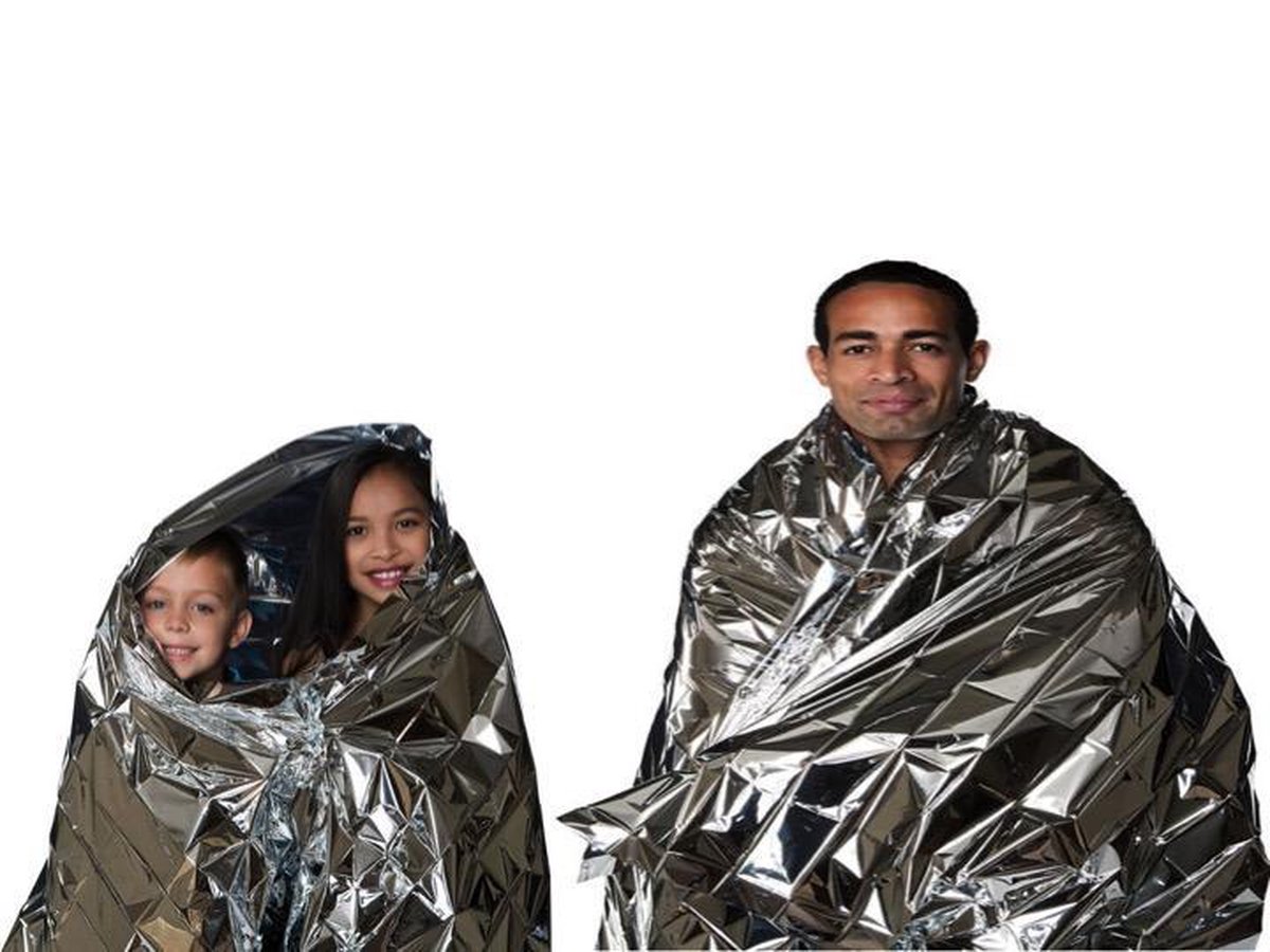 ZIGefofo Noodset – 2 Overlevingsslaapzakken (210x90 Cm) + 1 Thermische Deken (210x160 Cm) + Fluitje, Waterdicht En Reflecterend Voor Outdoor En Survival
