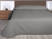 Nightsrest Bedsprei Gwen - Sprei met een rustige ruit - Antraciet Maat: 180x260 cm