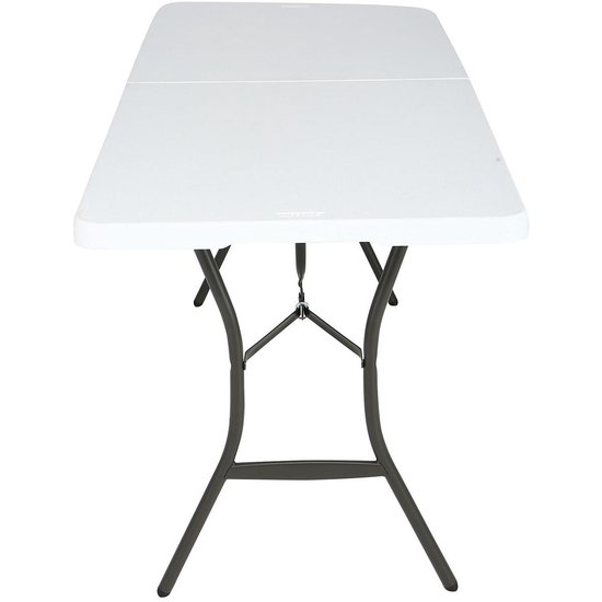 Lifetime inklapbare tafel Amy - stevige uitklapbare tafel - 182x70x74cm - wit van Merkloos — afbeelding 3