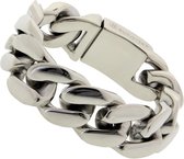 Bukovsky - Stalen Schakelarmband - "Devotion" - 21 cm - Zilverkleur - Gepolijst - Glanzend - Rvs - 316L Stainless Steel