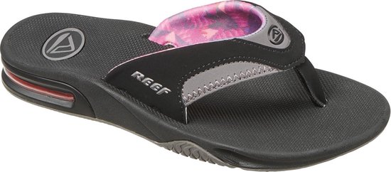 Reef Fanning Dames Slippers - Black/Grey - Maat 41 | bol.com
