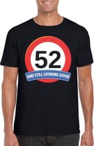 Verkeersbord 52 jaar t-shirt zwart heren S