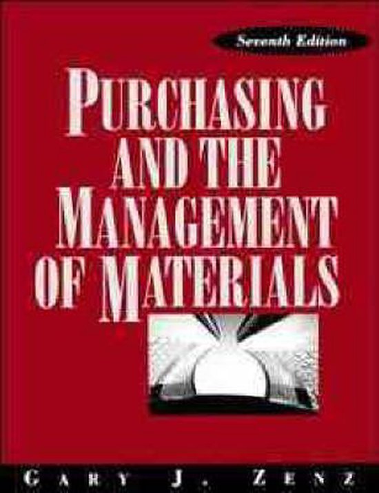 Purchasing and the Management of Materials 9780471549833 GJ Zenz Boeken