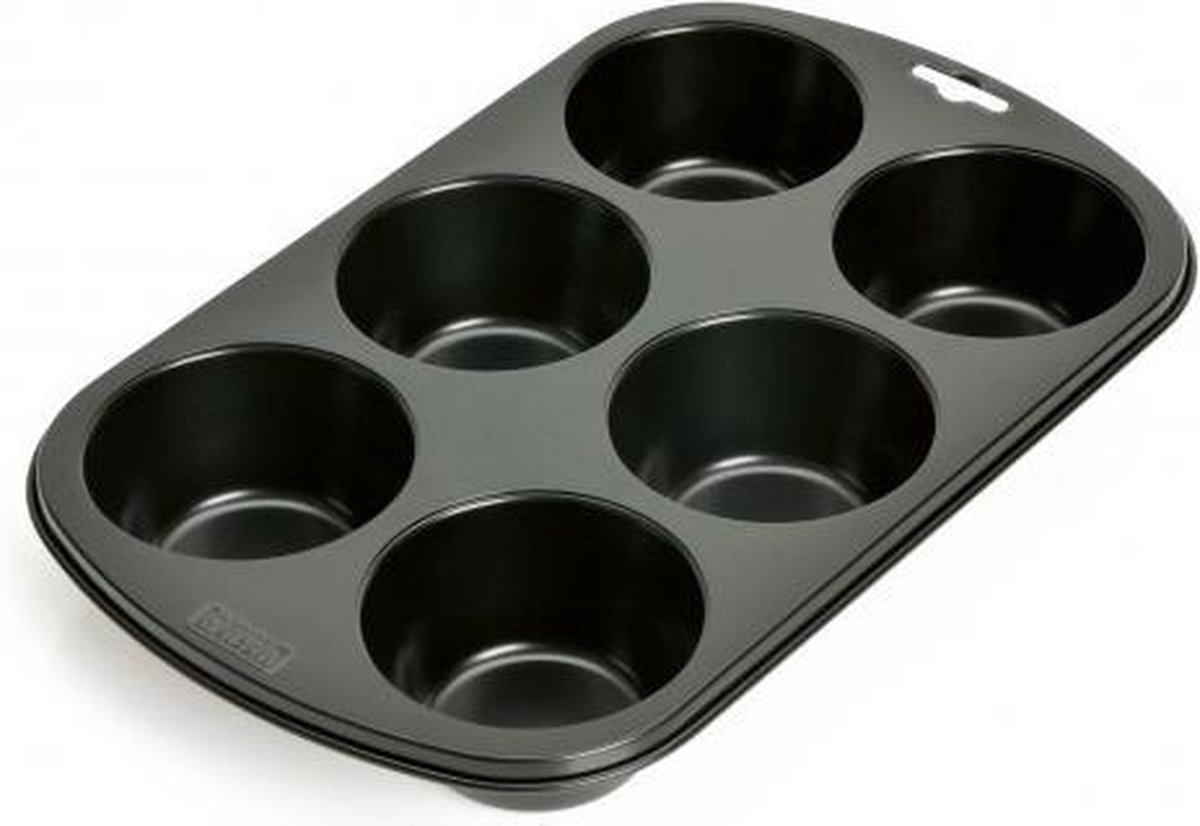 Kaiser Muffinbakvorm - 1 stuk - Bakvormen voor 6 grote muffins - Zwart