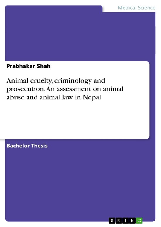 Animal cruelty, criminology and prosecution. An assessment o ... - cover