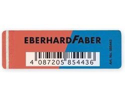foto van Eberhard Faber gum - voor inkt en potlood - rood/blauw