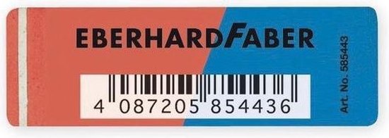 Eberhard Faber gum - voor inkt en potlood - rood/blauw