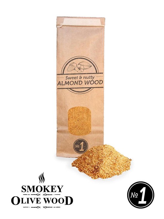 3X Smokey Olive Wood- 300ml, olijfhout rookmot - 300ml Amandel rookmot - 300ml Sinaasapple rookmot - Rookmeel fijn ø 0-1mm - Smokey Olive Wood