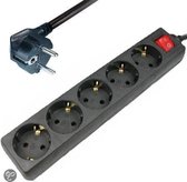 Techtube Pro - Stekkerdoos 5 voudig - Zwart - 5 meter