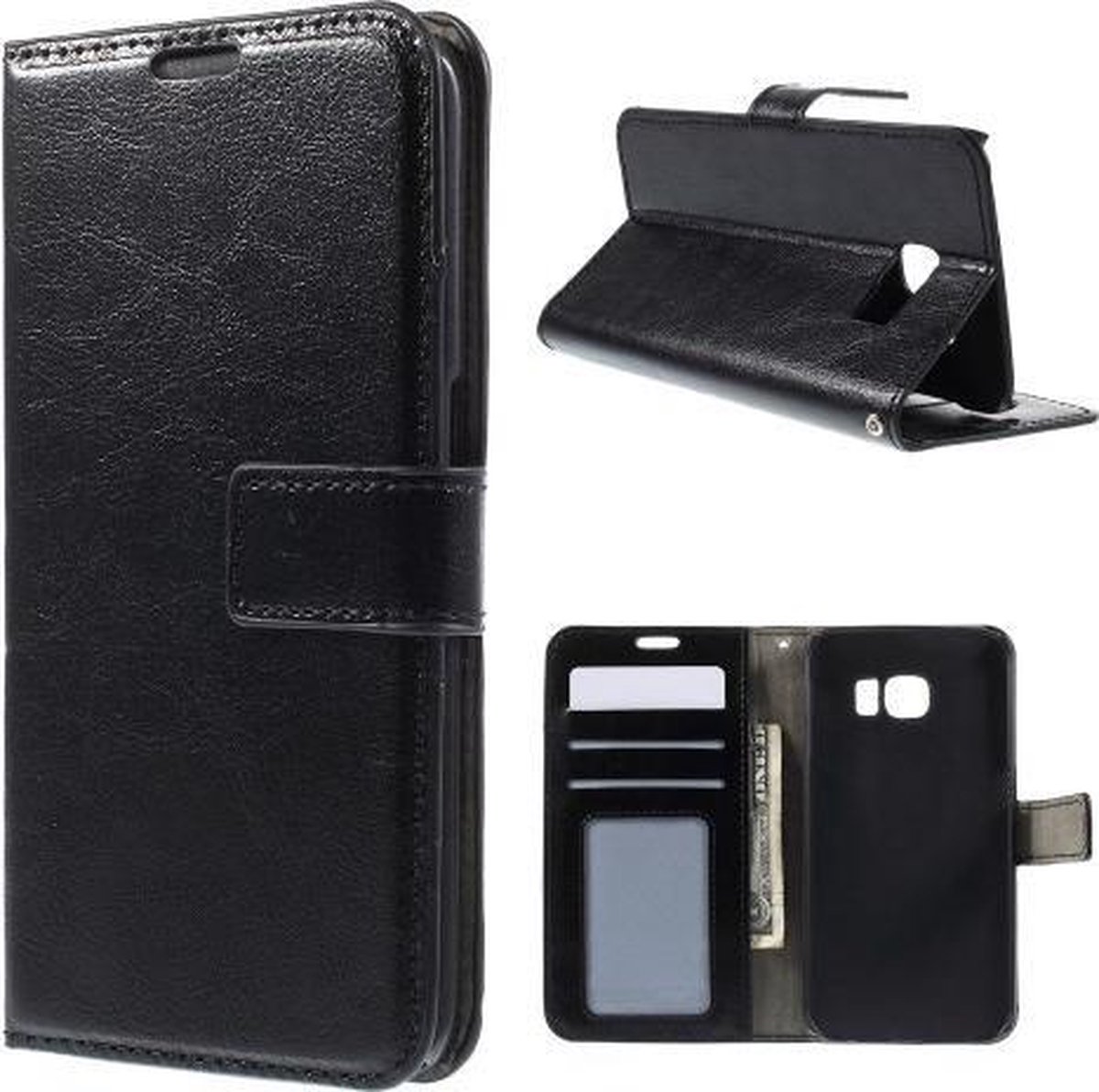 Cyclone wallet hoesje Samsung Galaxy S6 Edge zwart