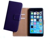 Apple iPhone 6 4.7 inch Real Leather Flip Case With Wallet Paars Purple