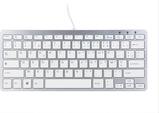 R-Go Compact toetsenbord - Platten toetsen - USB Bedraad - AZERTY(FR) - Wit  | bol.com