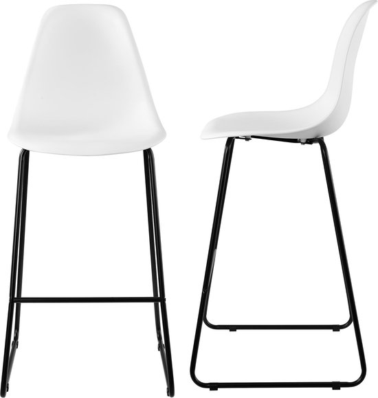 Kunststof barkruk Helsinki 110x46,5x56 cm set van 2 wit