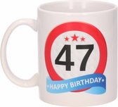 Verjaardag 47 jaar verkeersbord mok / beker