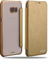XUNDD Galaxy S6 Edge Plus Flip Case met transparent Back Cover Goud