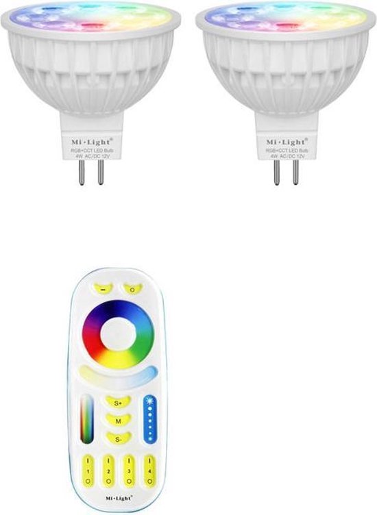 Milight Beginners set - MR16- 2 wifi lampen - Kleur + DUAL WHITE