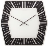 NeXtime Hexagon - Klok - Glas - 43x43 cm - Zwart/ Wit