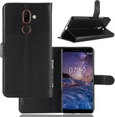 Nokia 7 Plus Hoesje Zwart met Opbergvakje