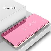 Clear View Mirror Stand Cover voor Xiaomi Pocophone F1 _ Roze Goud