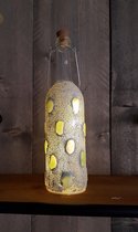 Zacht groene mozaïeken fles met ledverlichting
