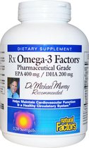 Natural Factors, Rx Omega-3 Factors, EPA 400 mg / DHA 200 mg, 120 softgels