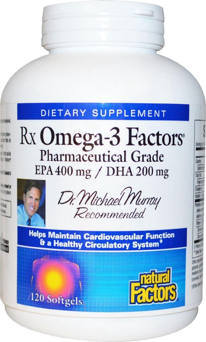 Natural Factors, Rx Omega3 Factors, EPA 400 mg / DHA 200 mg, 120