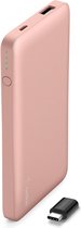 Belkin Powerbank 5000 mAh met Micro-USB kabel en USB-C Adapter - Rose Goud