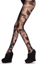 House of Holland Camouflage Panty - one size - (Eur 36 tot 42) - Zwart - ATO3