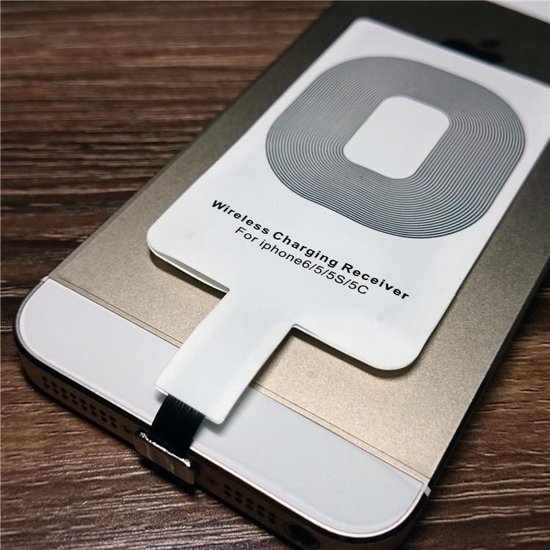 Draadloze oplader Qi + iPhone lightning Qi ontvanger - iPhone 5/5s/ 5c/6/6s - Rood | bol.com
