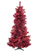 Europalms Kerst - Kerstboom binnen - Kunststof - Kunstkerstboom - Rood metallic - 210 cm