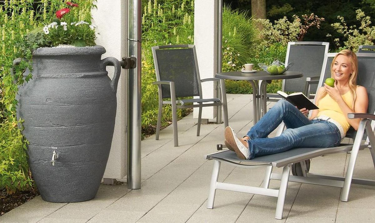 Hoge plantenbak voor buiten en binnen 78x29x60cm | Antraciet| Ripple