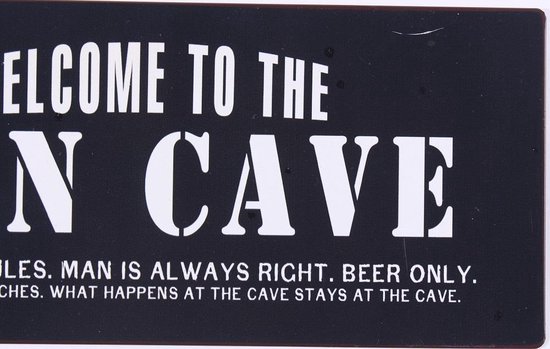 Plaque murale - Bienvenue dans le Man Cave Black