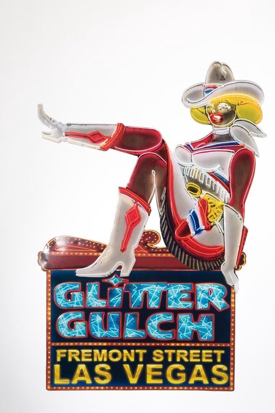Signs-USA Glitter Gulch - Las Vegas - Fremont Street - retro wandbord - 80 x 55,5 cm