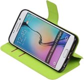 Groen Samsung Galaxy S6 Edge TPU wallet case - telefoonhoesje - smartphone hoesje - beschermhoes - book case - booktype hoesje HM Book
