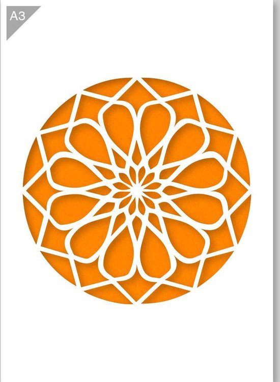 Aoguaro 11,8/19,7 inch Mandala Stencil, Herbruikbare DIY Dot Schilderij, Spuiten, Drukken, Bloemspray, Graffiti Sjabloon, voor Muur, Rotsen, Meubels, Hoofdeinde, Vloer, Schilderijen Decor