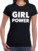 Girl Power tekst t-shirt zwart dames XL
