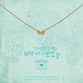 Heart to Get necklace butterfly, gold plated, together we will fly